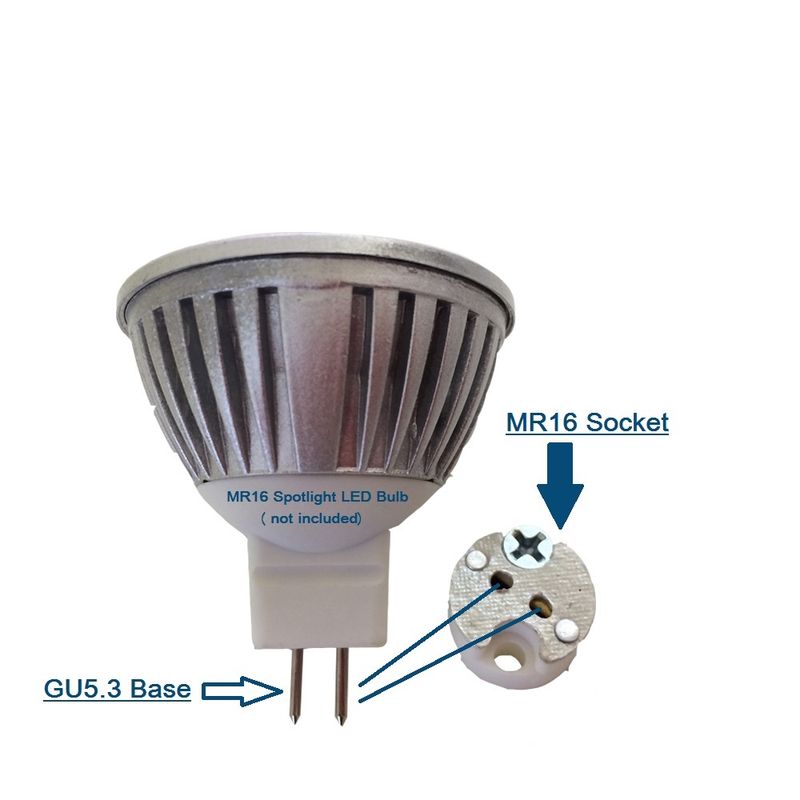 MR16 Socket,15cm of cable, for MR16 LED light bulbs, 50 Pack