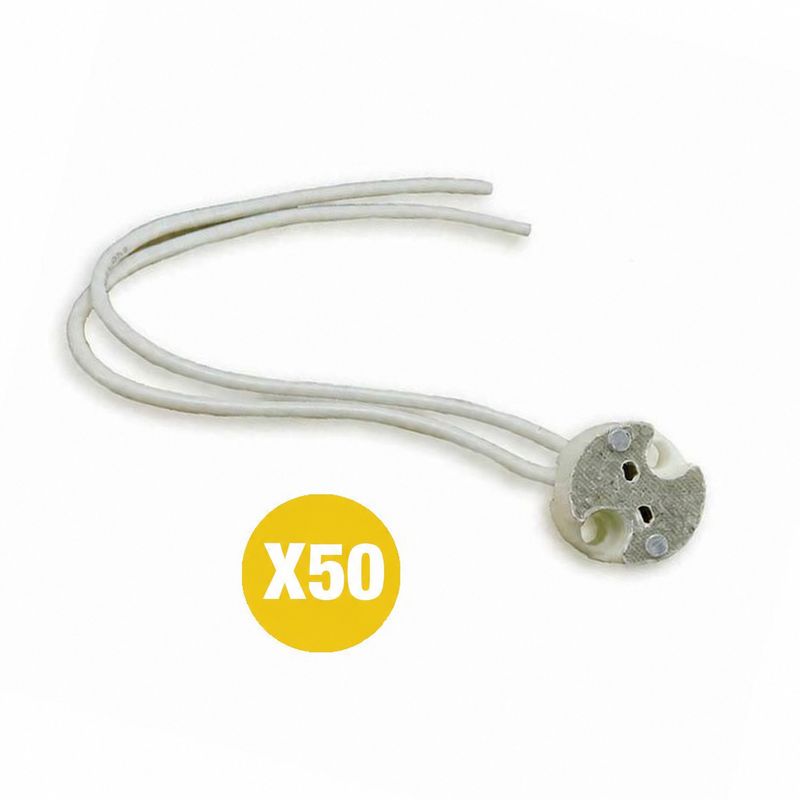 MR16 Socket,15cm of cable, for MR16 LED light bulbs, 50 Pack