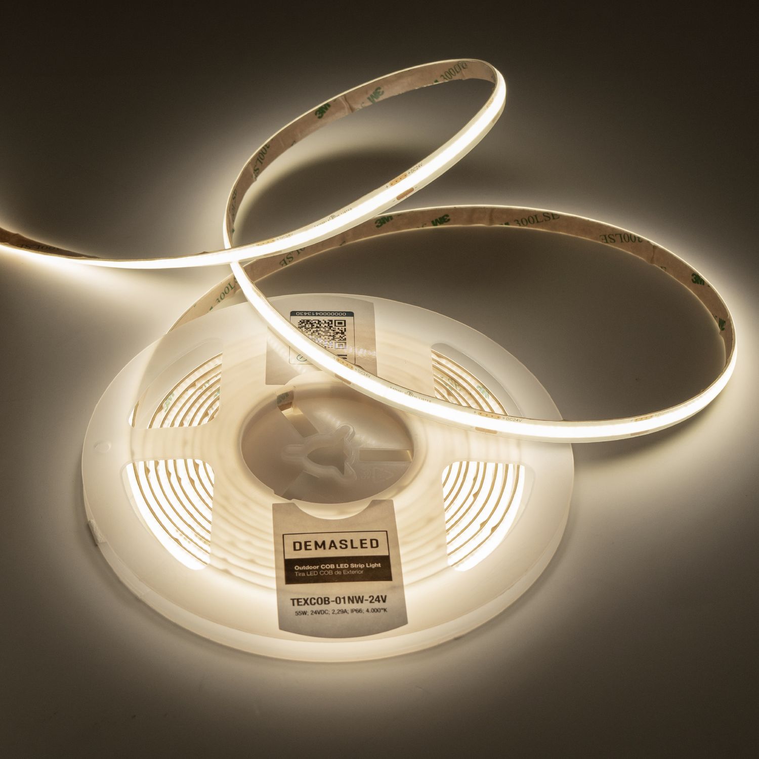 8mm COB LED Strip Neutral White 4000ºK 24V 11W/m 1012lm/m 480LED/m IP65 16.4ft