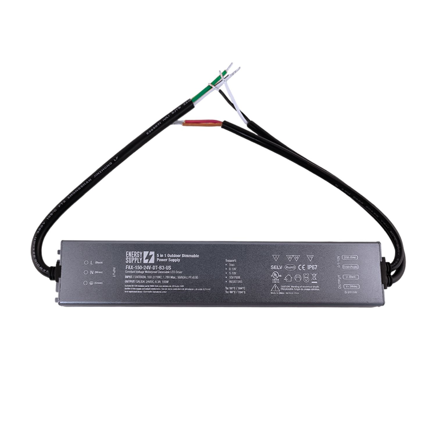 Outdoor TRIAC &amp; 0-10v.Dimmable DC 24V 6.25A 150W, IP67