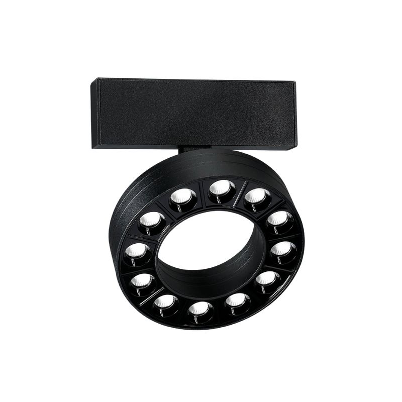 Black Magnetic Round Track LED Light, 12W, Neutral White 4000K