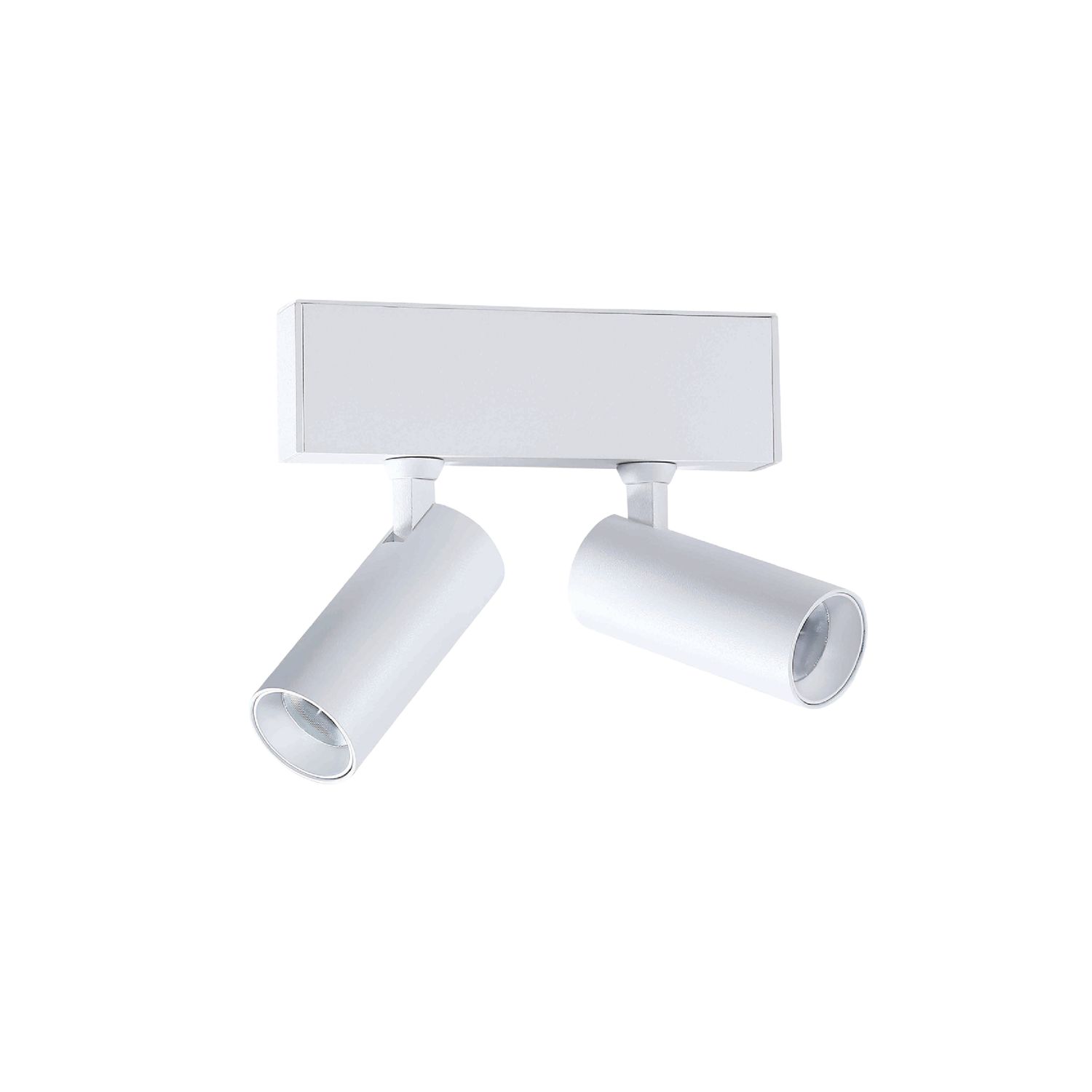 White Magnetic Track LED Light, 2 Spots Multidirectional, 5W, Neutral White 4000K