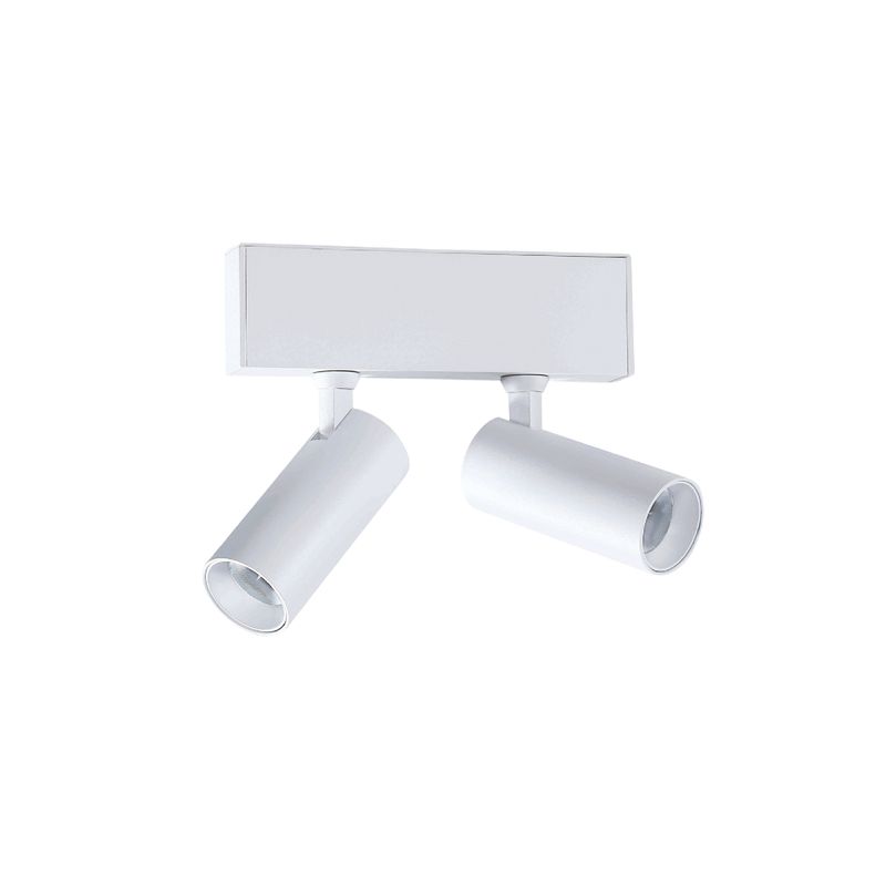 White Magnetic Track LED Light, 2 Spots Multidirectional, 5W, Neutral White 4000K