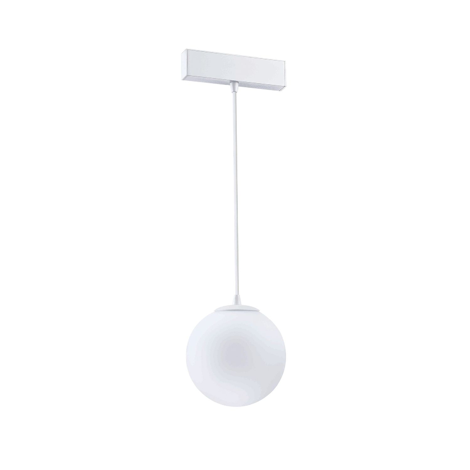 White Magnetic Track LED Light, Opal Globe Hanging, 5W, Warm White 3000K