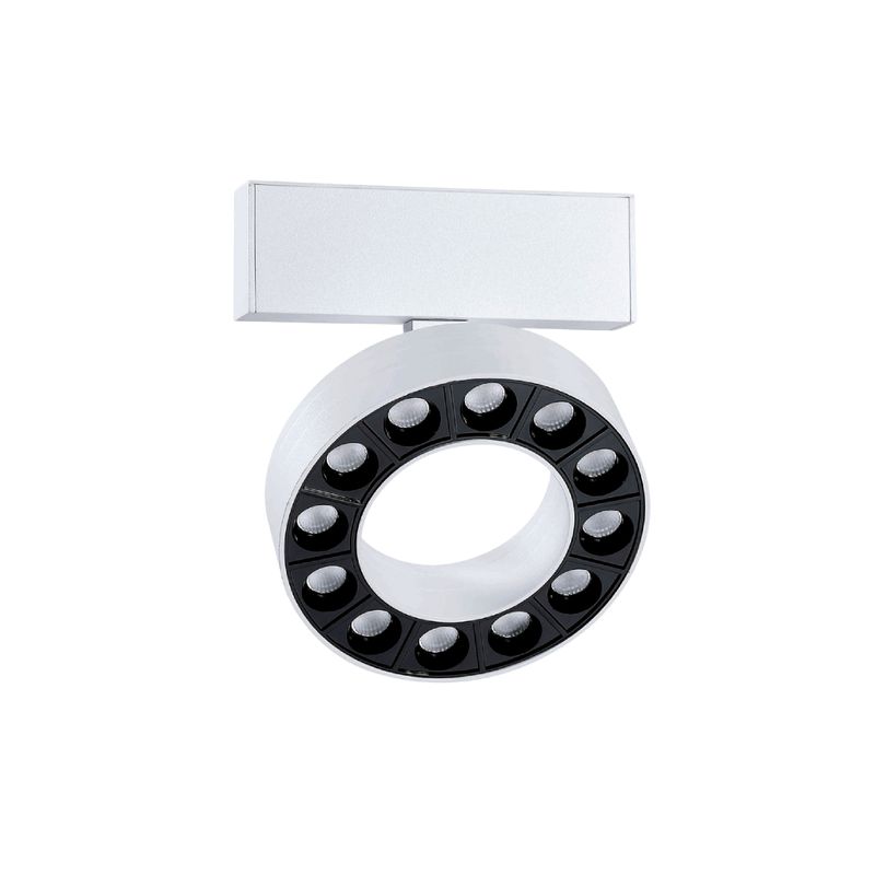 White Magnetic Round Track LED Light, 12W, Warm White 3000K