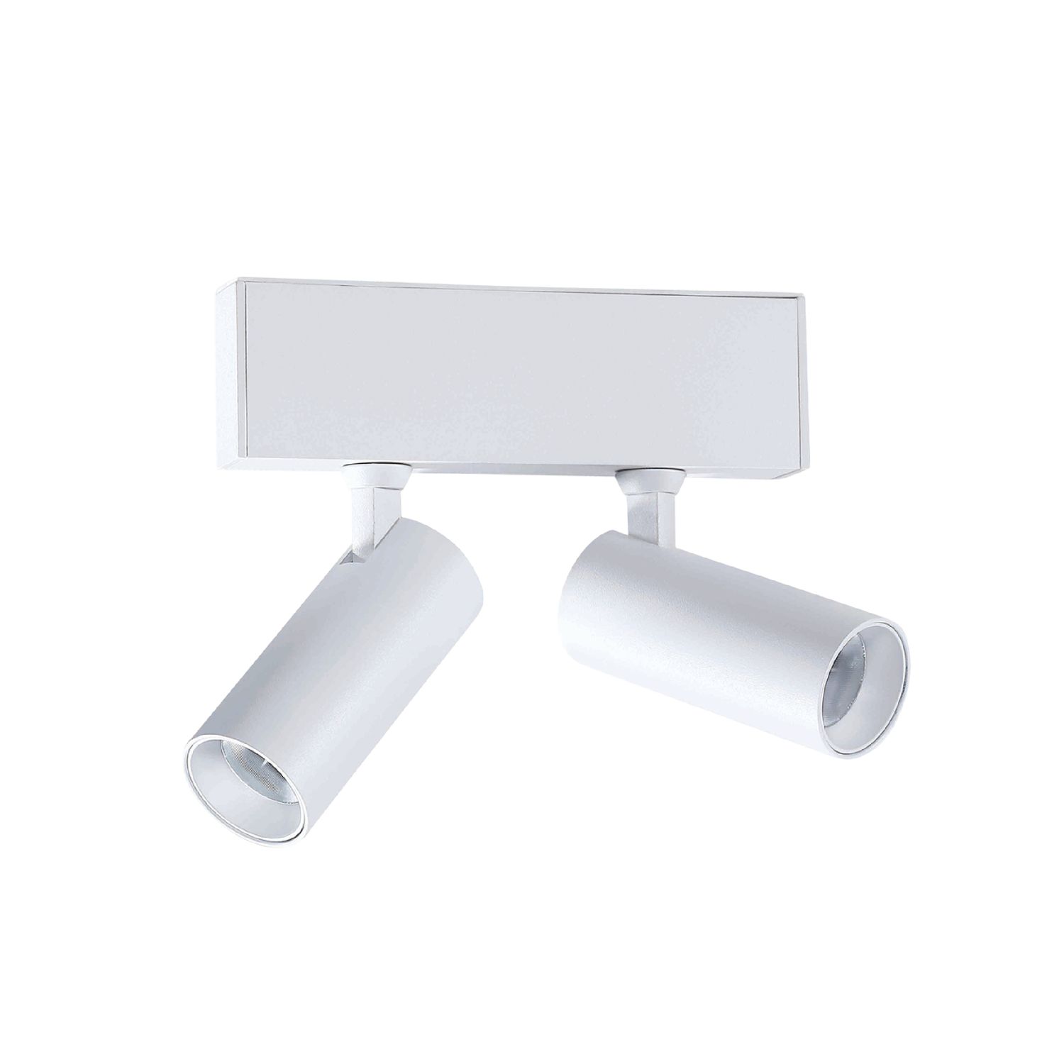 White Magnetic Track LED Light, 2 Spots Multidirectional, 5W, Warm White 3000K