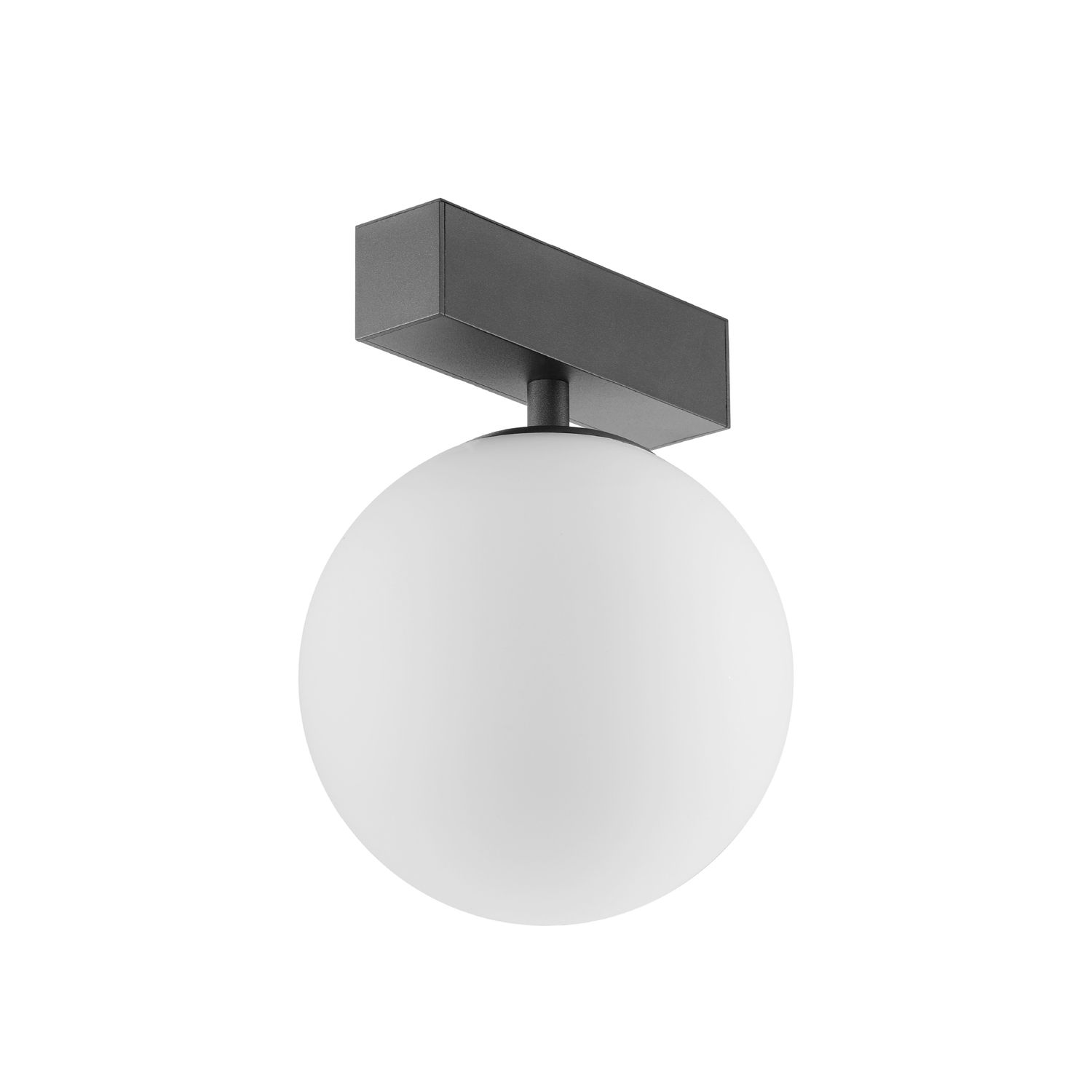 Black Magnetic Track LED Light, Opal Globe, 5W, Warm White 3000K