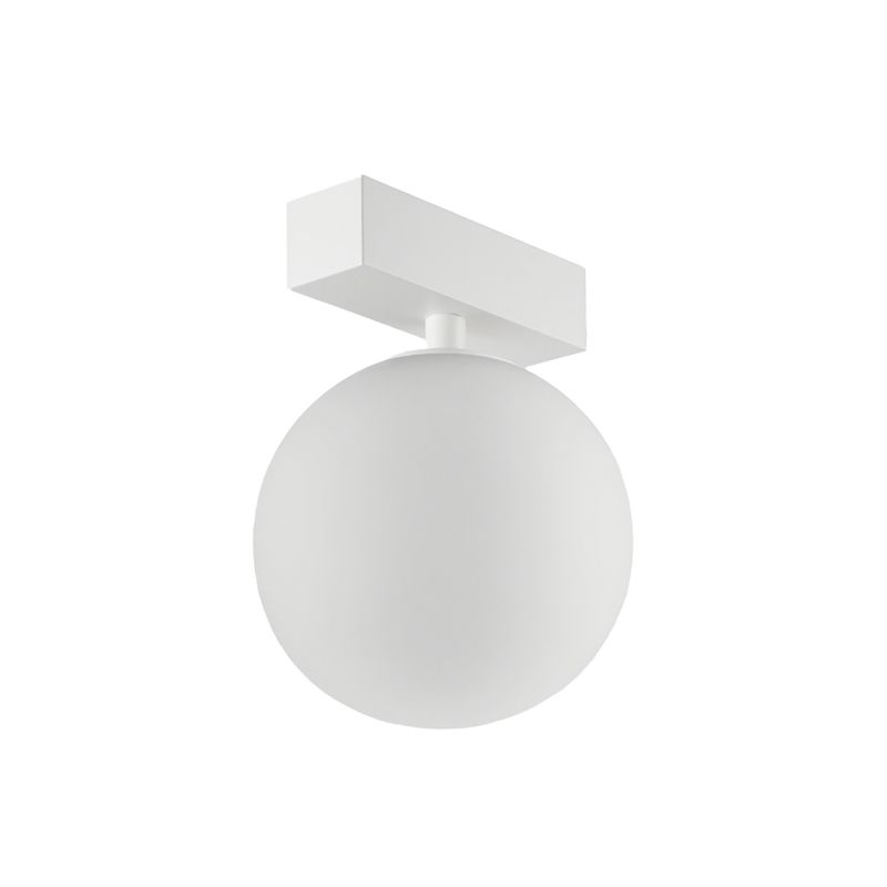 White Magnetic Track LED Light, Opal Globe, 5W, Neutral White 4000K