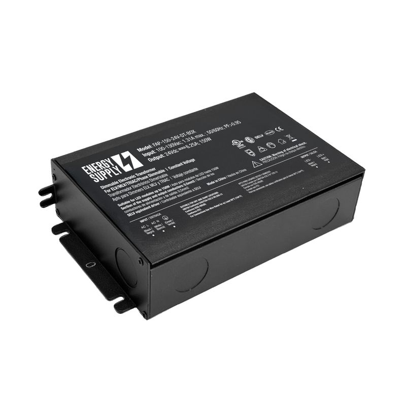 24V 150W 6.25A LED Power Supply with Junction Box, TRIAC/MLV/ELV Dimmable, IP54, UL