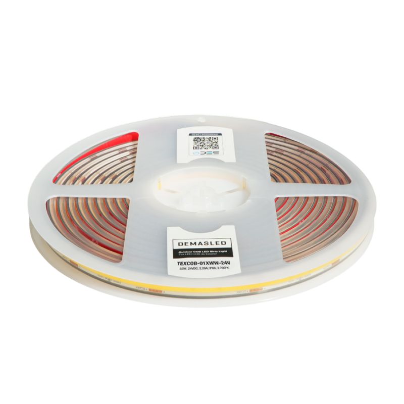 8mm COB LED Strip Extra Warm White 2700°K 24V 11W/m 902lm/m 480LED/m IP65 16.4ft