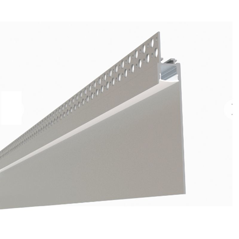 White - Plaster-In Baseboard LED Aluminum Profile with Diffuser, for 5–12mm LED Strip, 120x15mm x 2.