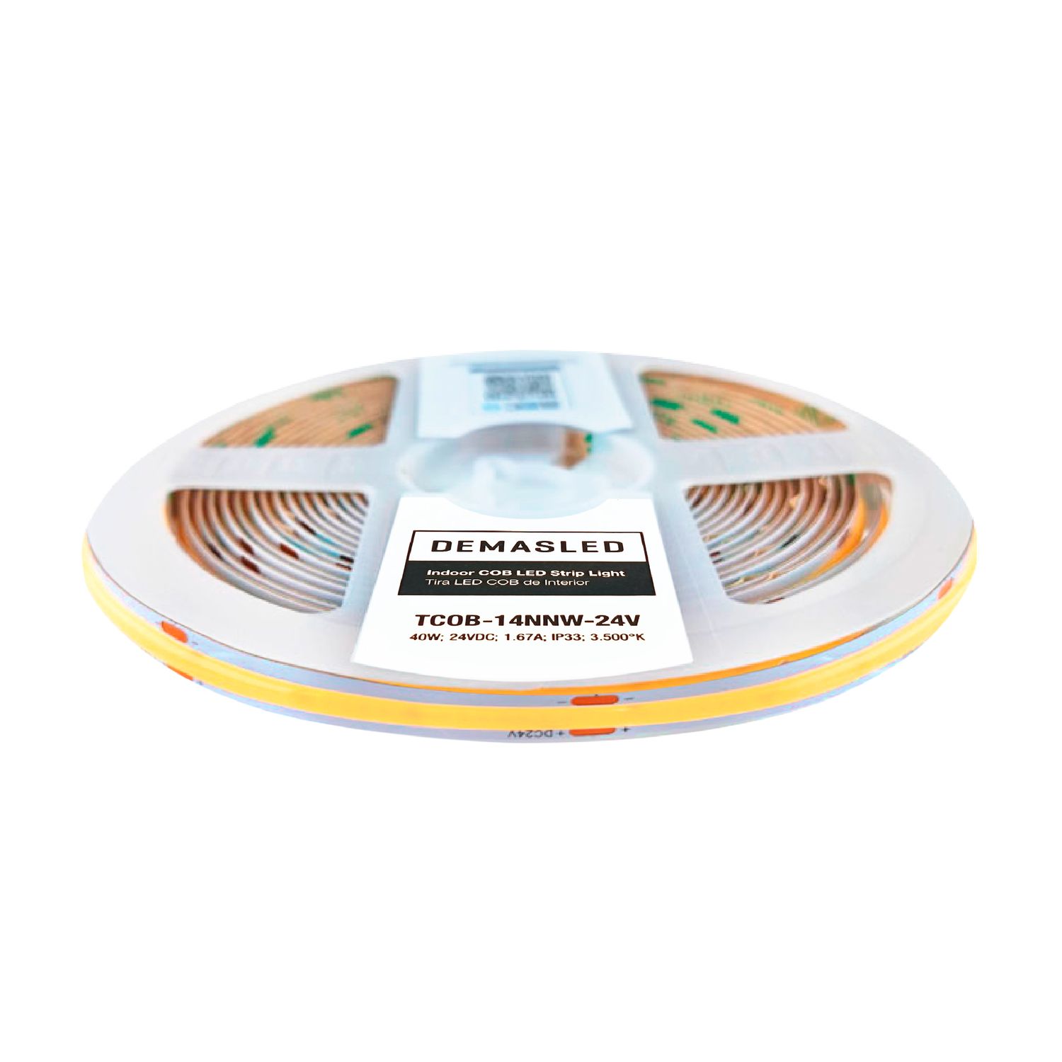 5mm COB LED Strip Warm White 3500K 24V 8W/m 880lm/m 480LED/m 16.4ft