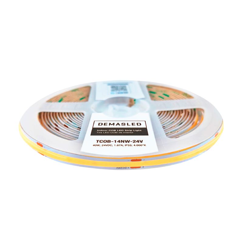 5mm COB LED Strip Neutral White 4000K 24V 8W/m 904lm/m 480LED/m 16.4ft
