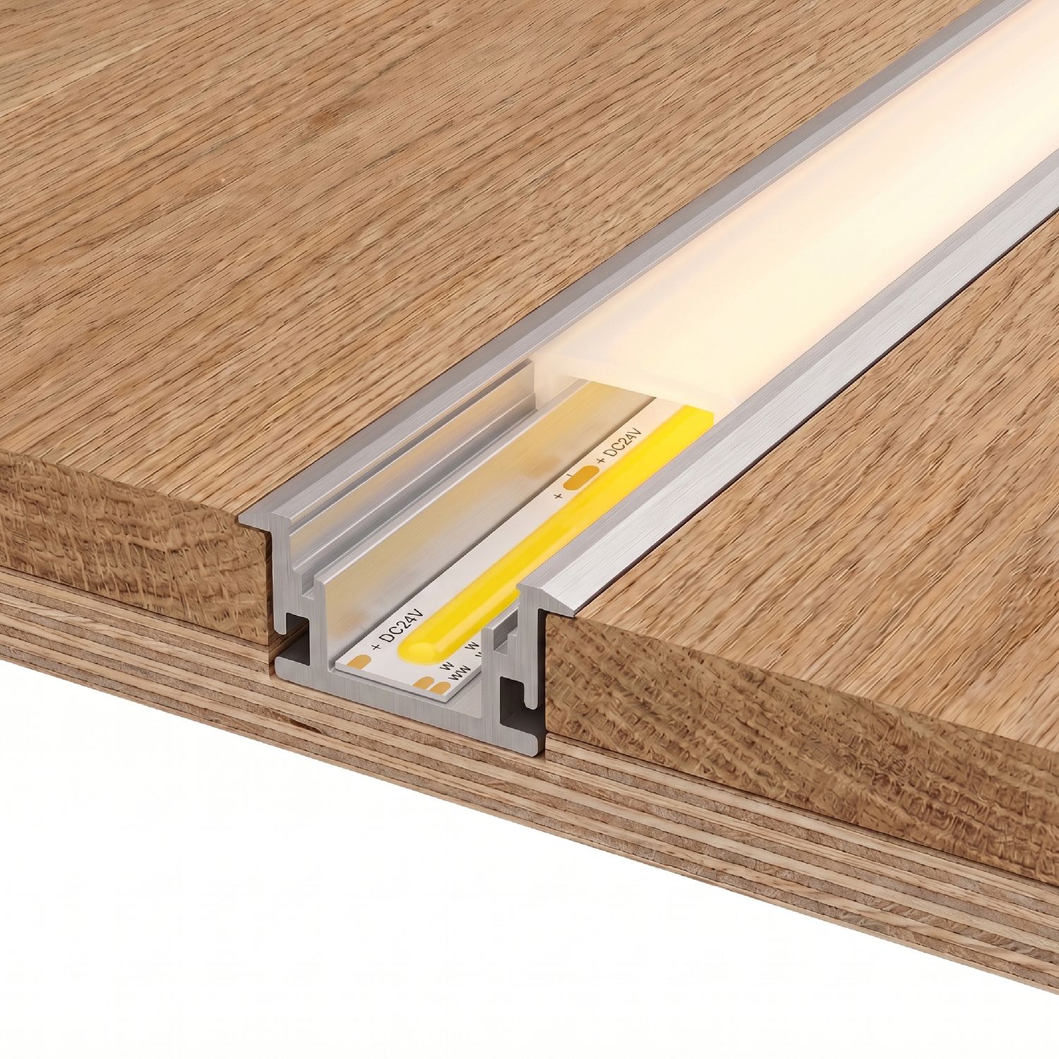 Recessed Walkover anodized LED Aluminum Channel for Floor Lighting, 8.20ft 1.06x0.43in