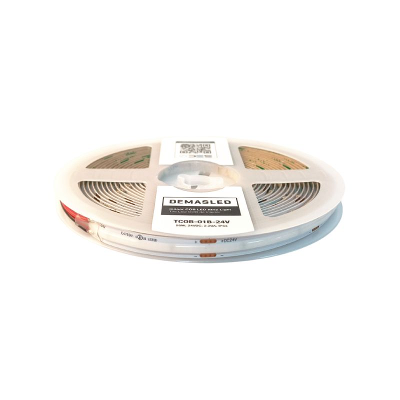 8mm COB LED Strip Blue 24V 11W/m 165lm/m 480LED/m IP20 16.4ft