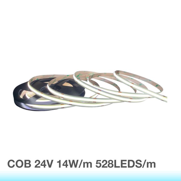 COB LED Strip 24V 14W/m Cool White 1,400lm/m, 10mm PBC, 16.4ft