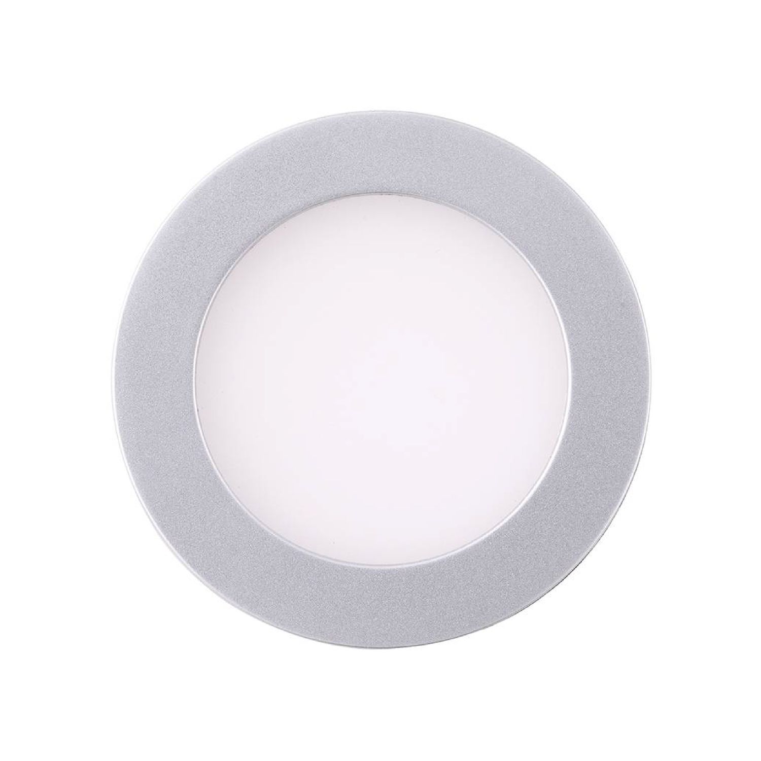 Round White LED Cabinet Puck Panel ø2.55x0.41in 1.8W 152lm Neutral White 4000K, Recessed/Surface