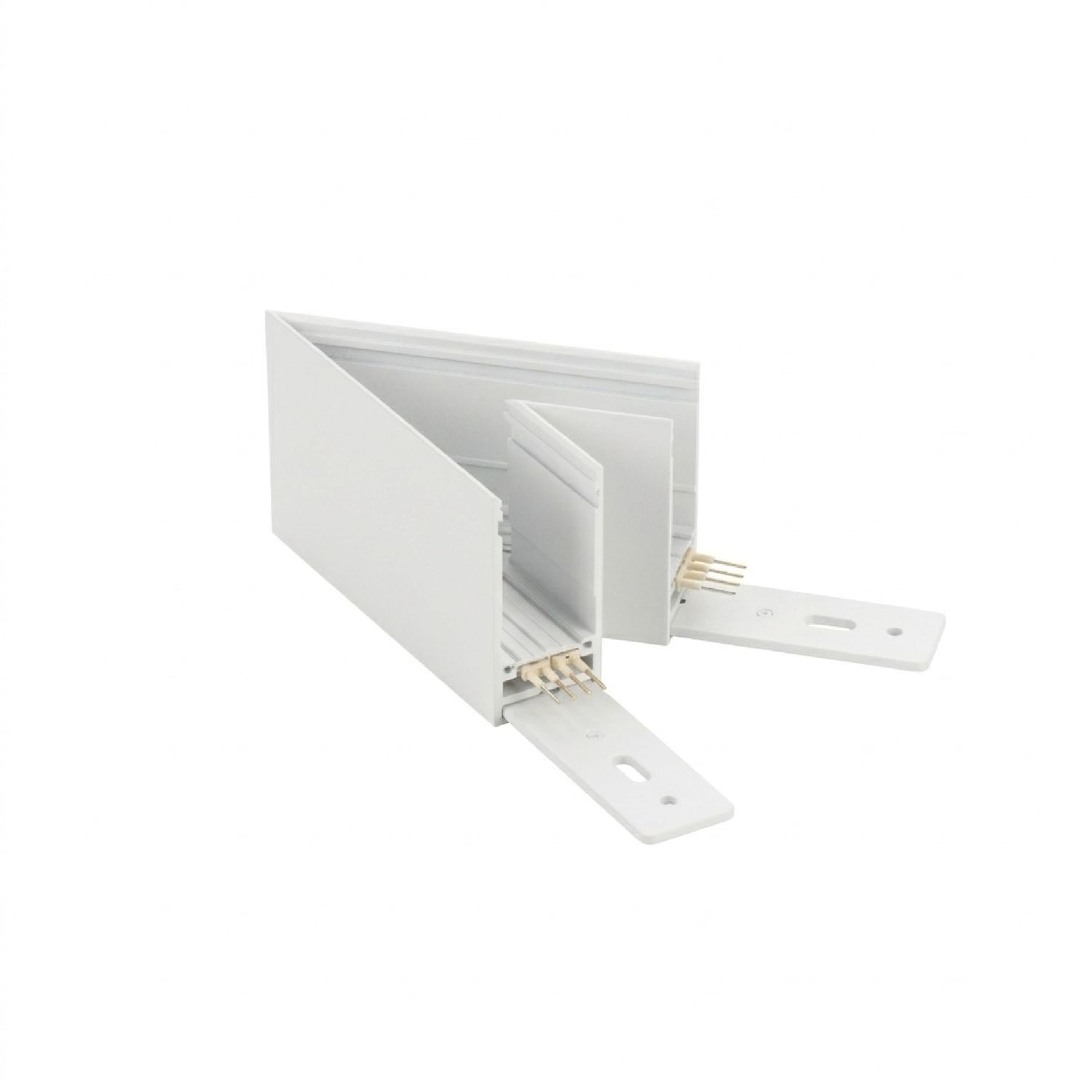 Corner R-S Connector for White Magnetic Light Track, Surface Mount, 45°