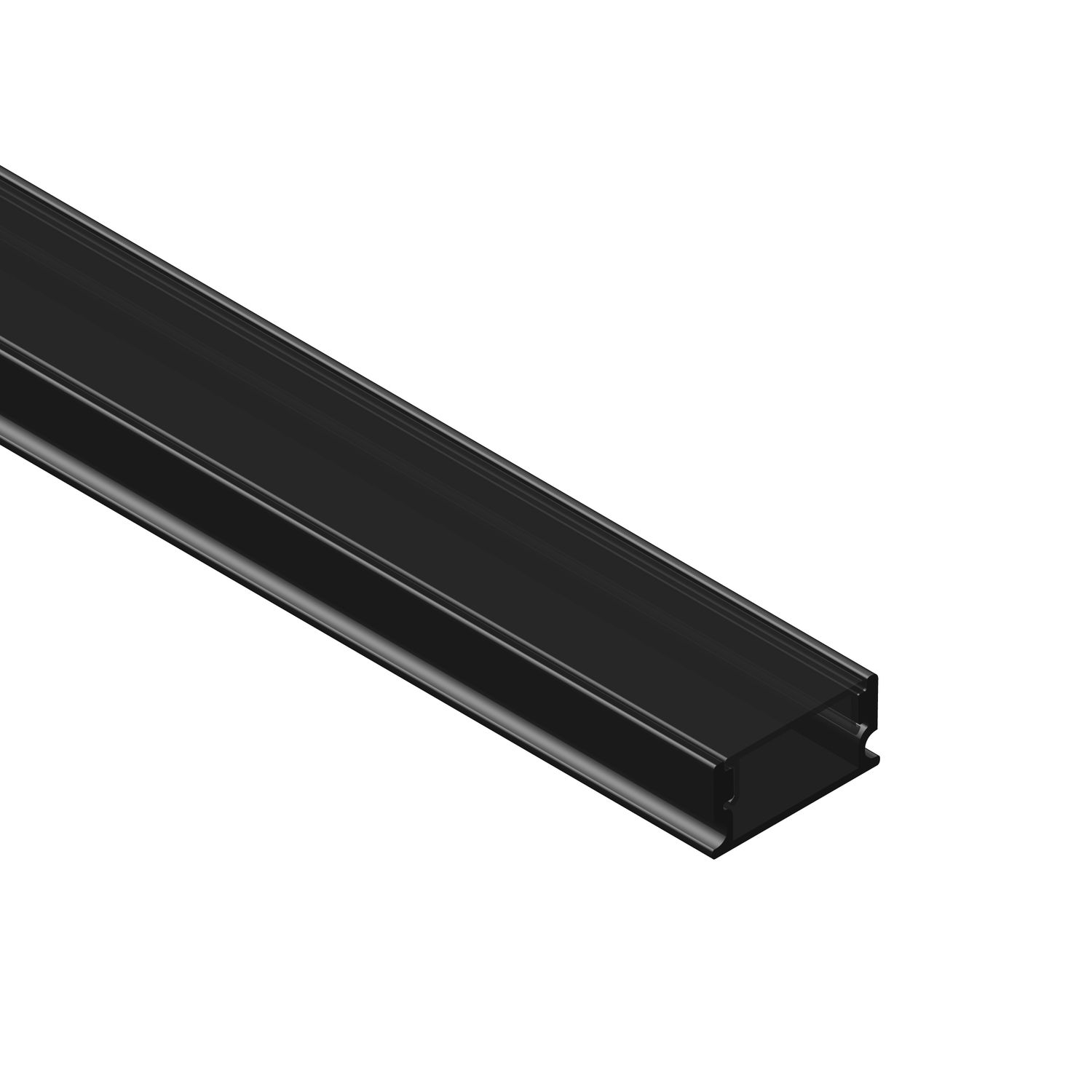 Surface-Mount Flat black LED Aluminum Channel, 8.20ft 0.66x0.26in