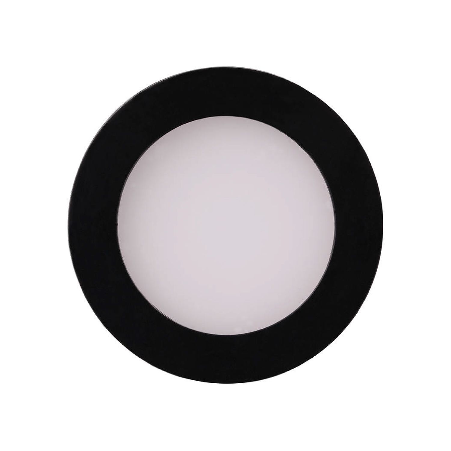 Round Black LED Cabinet Puck Panel ø2.55x0.41in 1.8W 152lm Neutral White 4000K, Recessed/Surface
