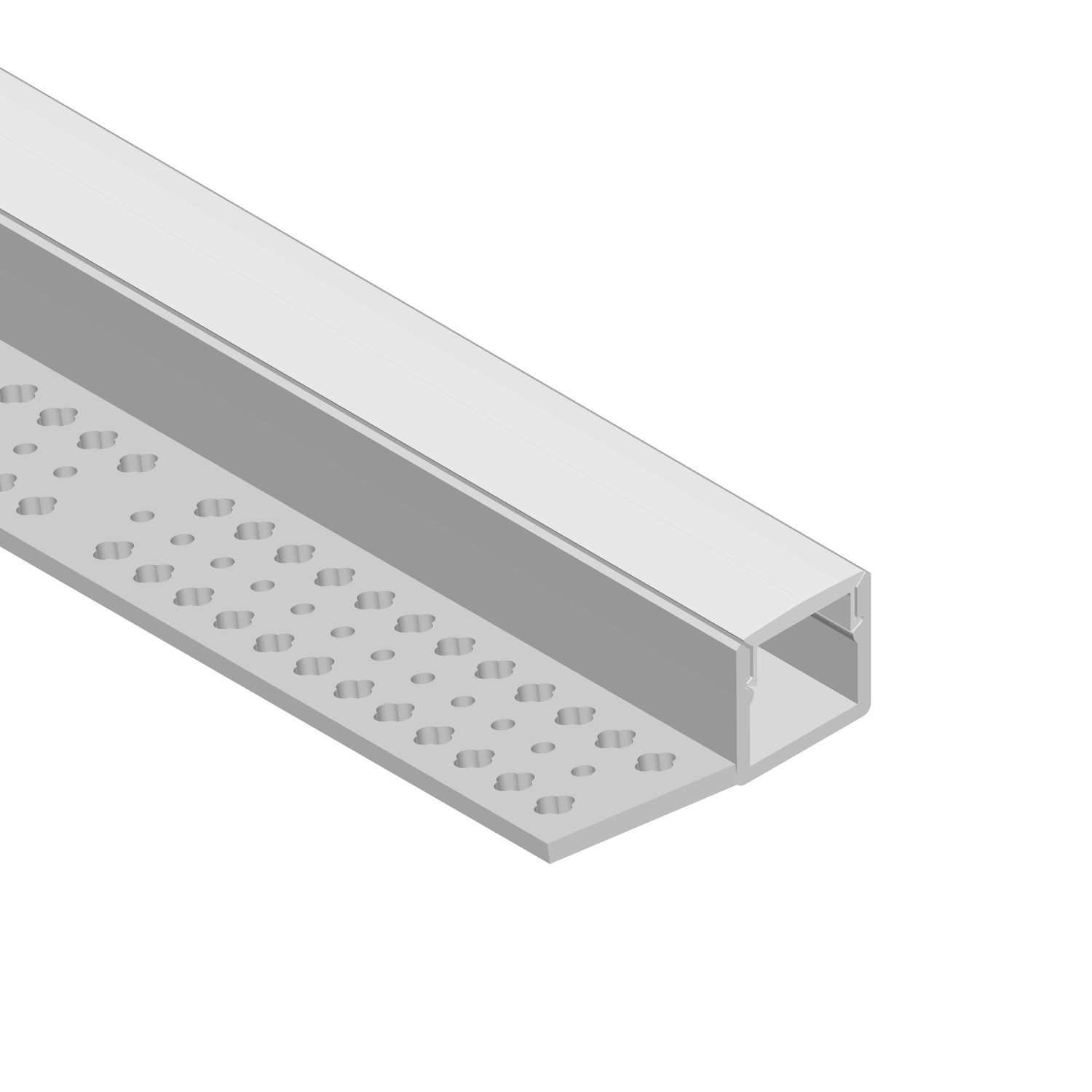 Trimless Plaster-In Linear anodized LED Aluminum Channel, 8.20ft 1.38x0.59in