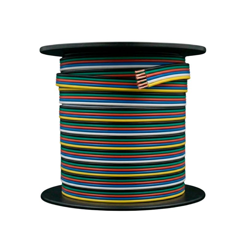 24AWG Cable RGB+CCT LED Lights 6x0.5mm, 48V Máx. x 82 FT/ 25 M
