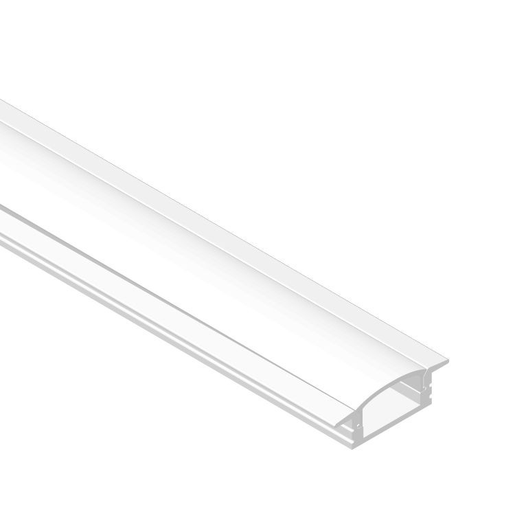 Recessed white Aluminum Profile, white Cover, 8.20ft 0.67x0.28in