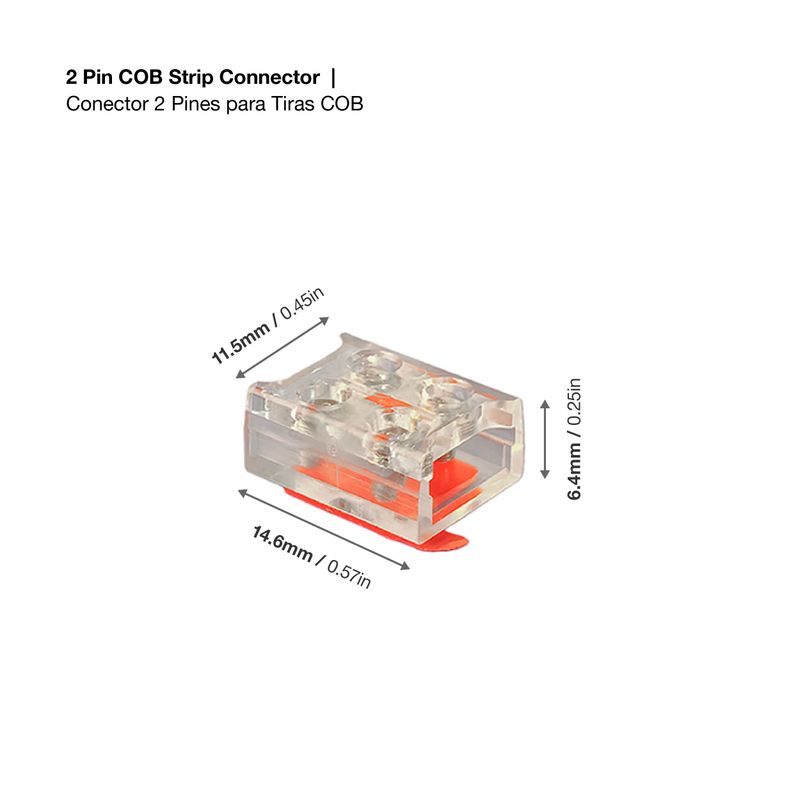 2 Pin 8mm Cob Strip Connector PCB 10 pcs/bag