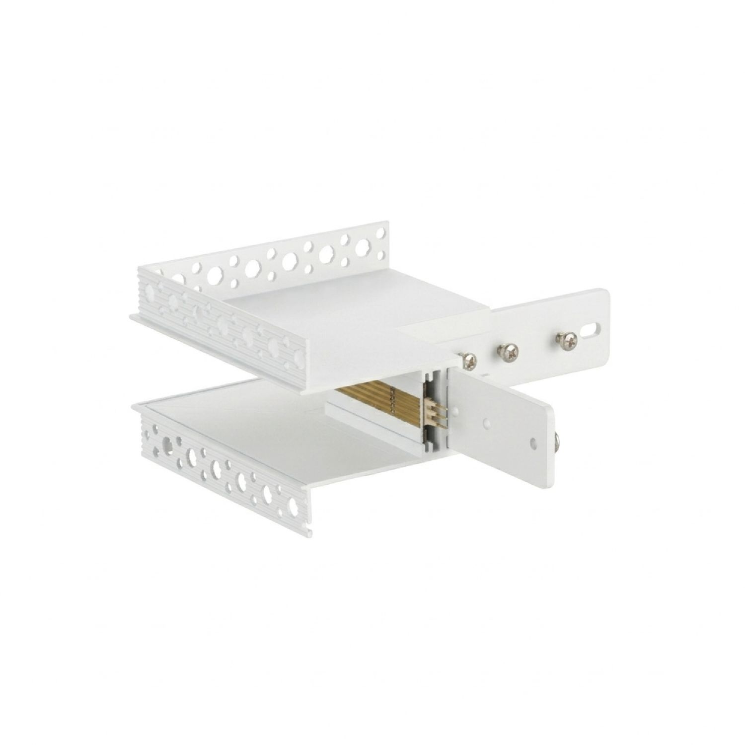 Outer Corner R-S Connector for White Magnetic Lighting Track, Recessed, 90°