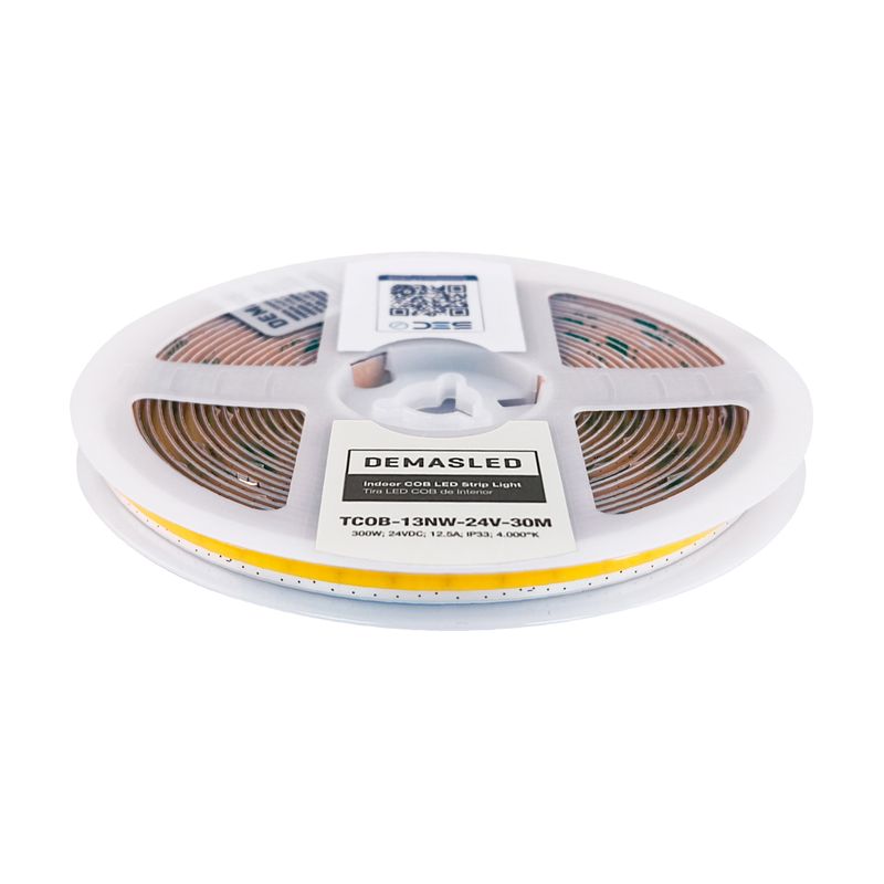 8mm COB LED Strip Freecut Neutral White 4000ºK 24V 10W/m 528LEDs/m 98.4ft