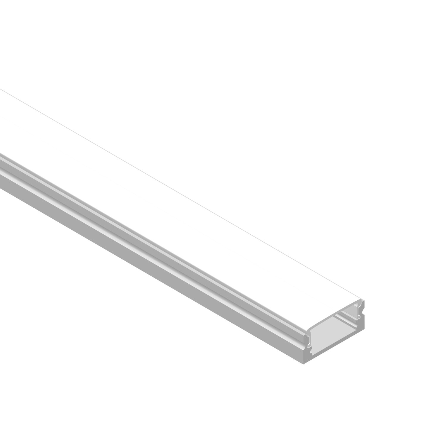 Surface-Mount Flat anodized LED Aluminum Channel, 8.20ft 0.67x0.28in