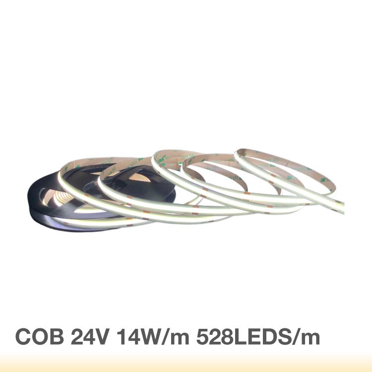 COB LED Strip 24V 14W/m Warm White 1,400lm/m, 10mm PBC, 16.4ft