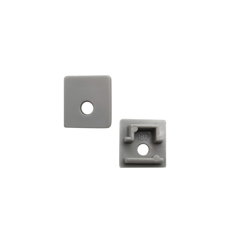 Kit of 2 Caps for Drywall Anodized Aluminum Profile, compatible with PER-48 and 49