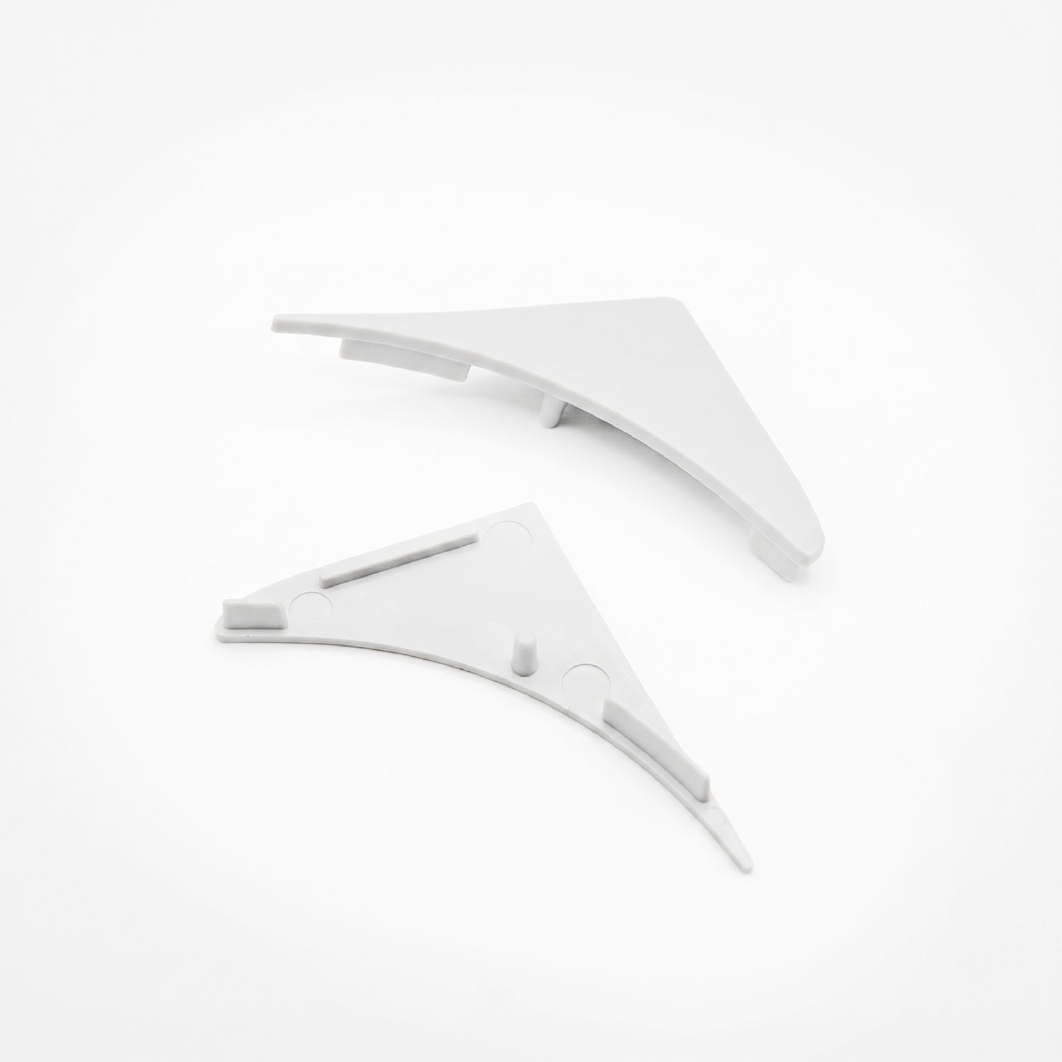 Kit of 2 Caps for Corner White Aluminum Profile, compatible with PER-55-2M-BL