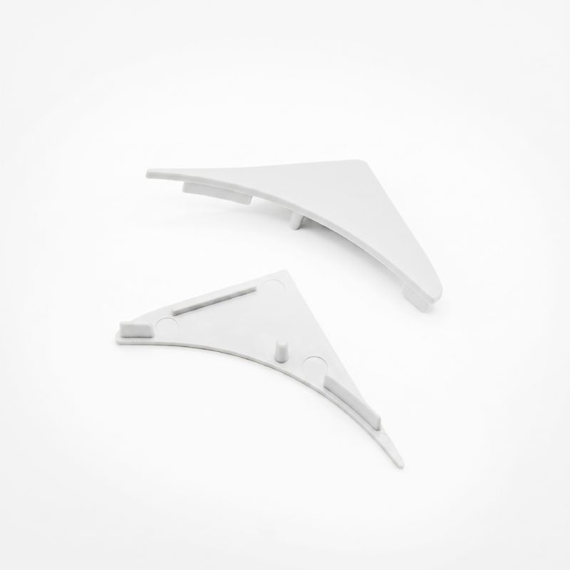 Kit of 2 Caps for Corner White Aluminum Profile, compatible with PER-55-2M-BL