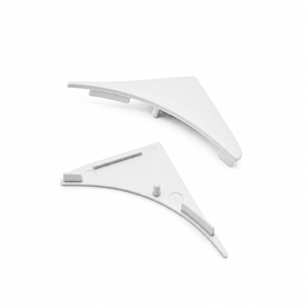 Kit of 2 Caps for Corner White Aluminum Profile, compatible with PER-55-2M-BL