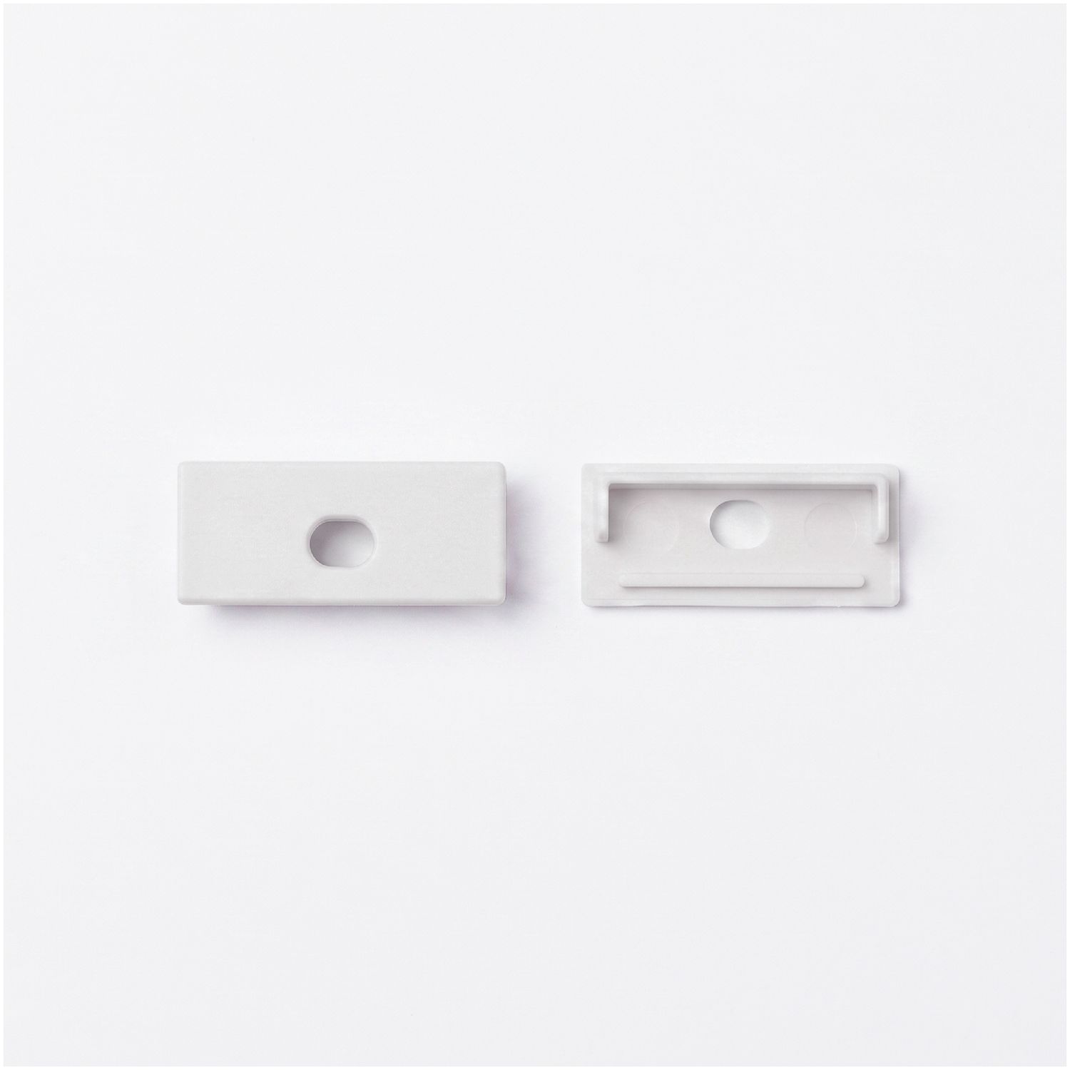 Kit of 2 Caps for Plaster-in Bendable Anodized Aluminum Profile, compatible with PER-57