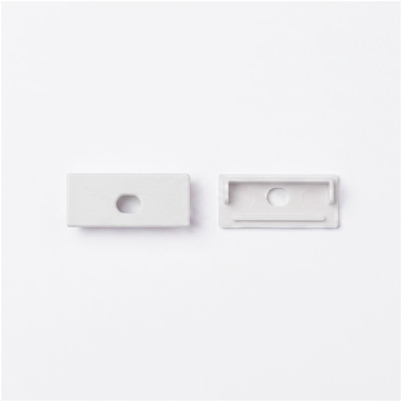 Kit of 2 Caps for Plaster-in Bendable Anodized Aluminum Profile, compatible with PER-57