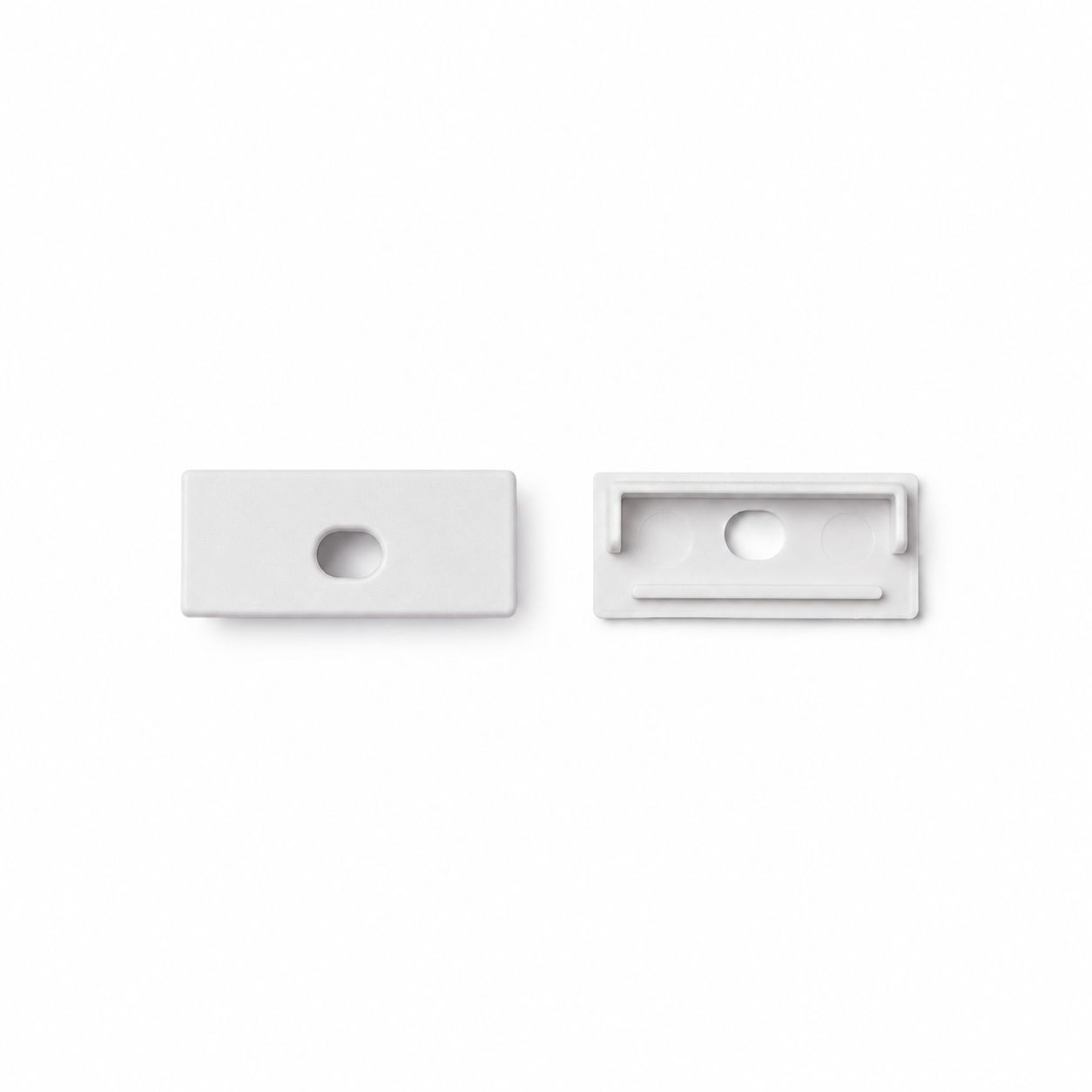 Kit of 2 Caps for Plaster-in Bendable Anodized Aluminum Profile, compatible with PER-57