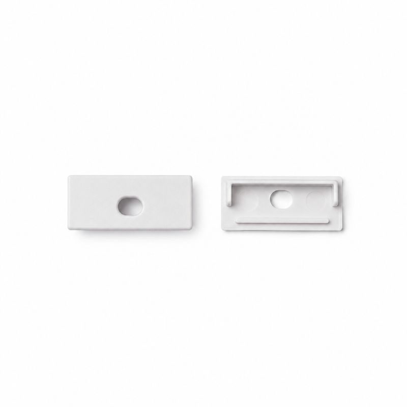 Kit of 2 Caps for Plaster-in Bendable Anodized Aluminum Profile, compatible with PER-57