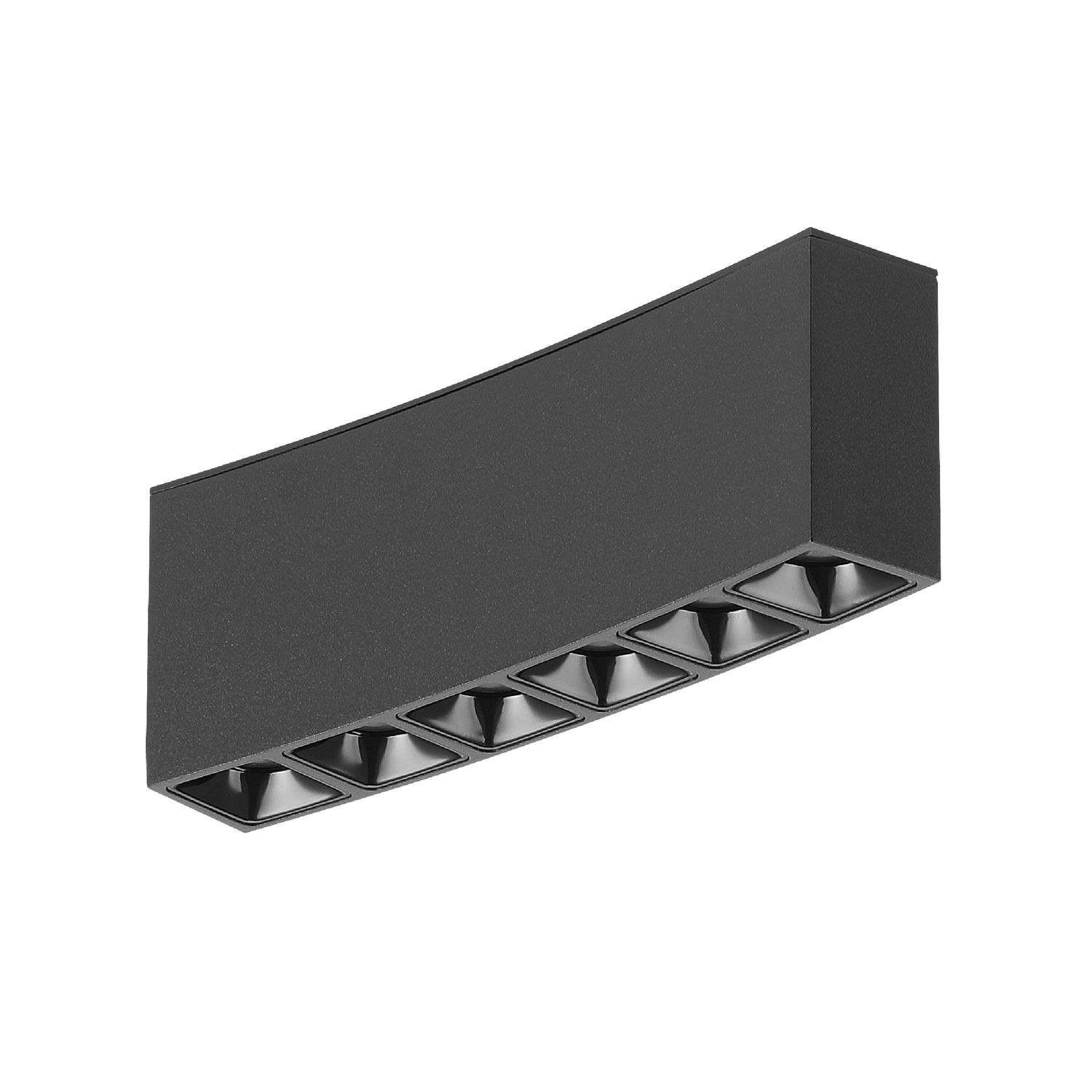 Black Curved Magnetic Grille Track Light, 8W, Neutral White 4000K