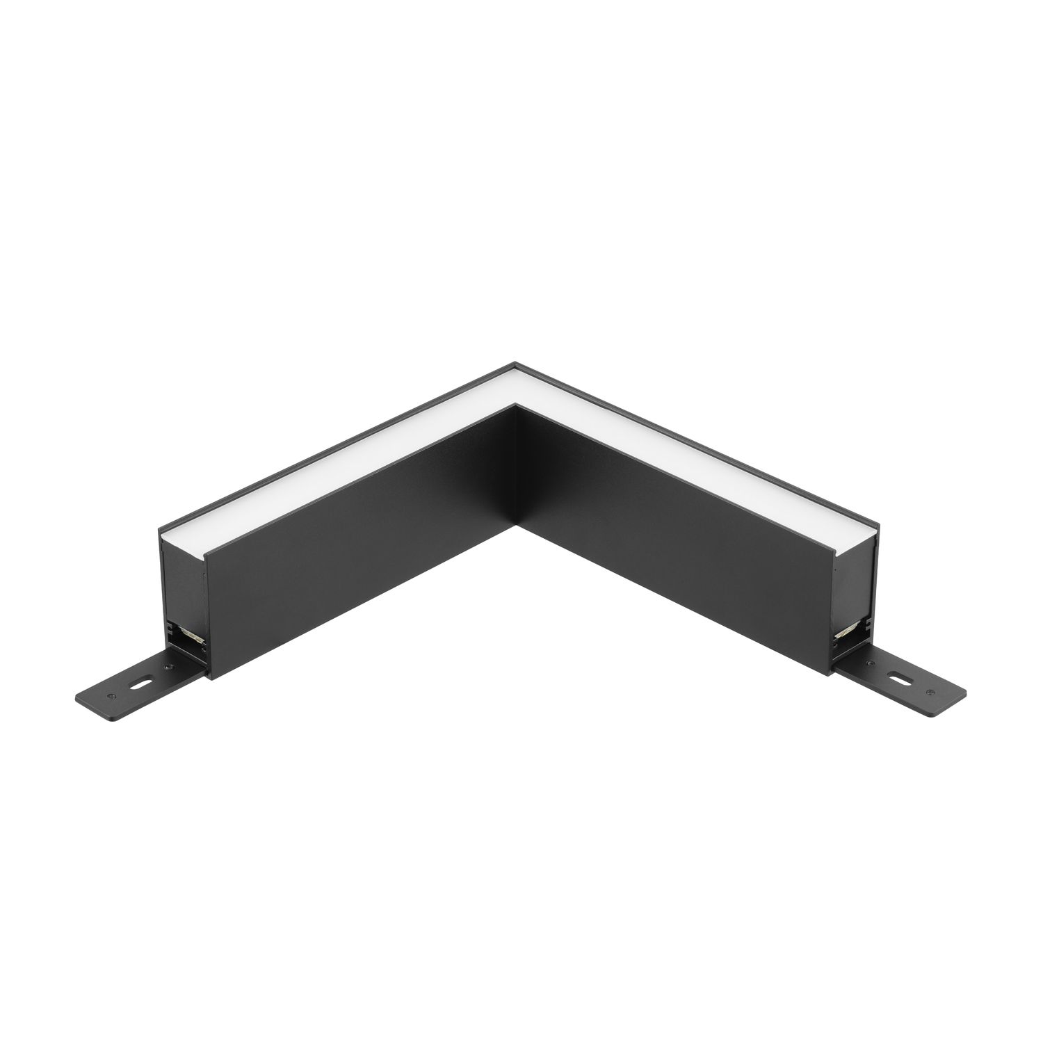 Linear LED corner light for magnetic track, black, 15W, Neutral White 4000K