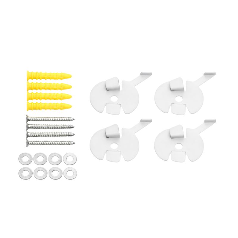 White magnetic rail surface mount kit