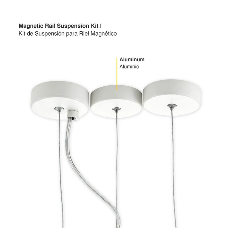 White magnetic rail suspension kit