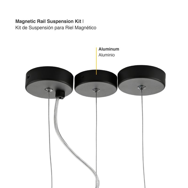 Black magnetic rail suspension kit