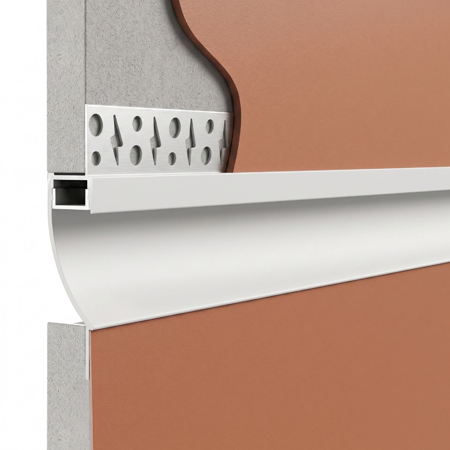 Mud-In Aluminum LED Channel, 8.20ft, 16mm Visible, Fits 12mm Strip
