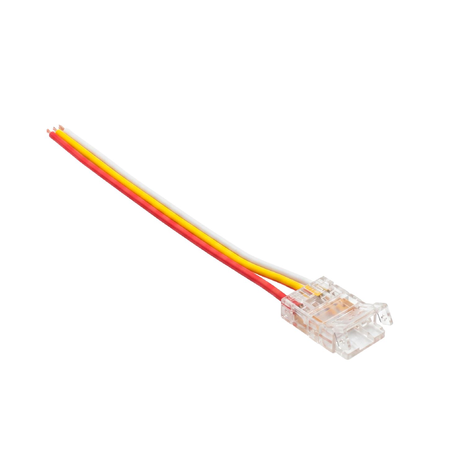 3-Pin 10mm Transparent LED Strip-to-Wire Solderless Snap Connector for Light Strips TCOB-04/TCOB-0