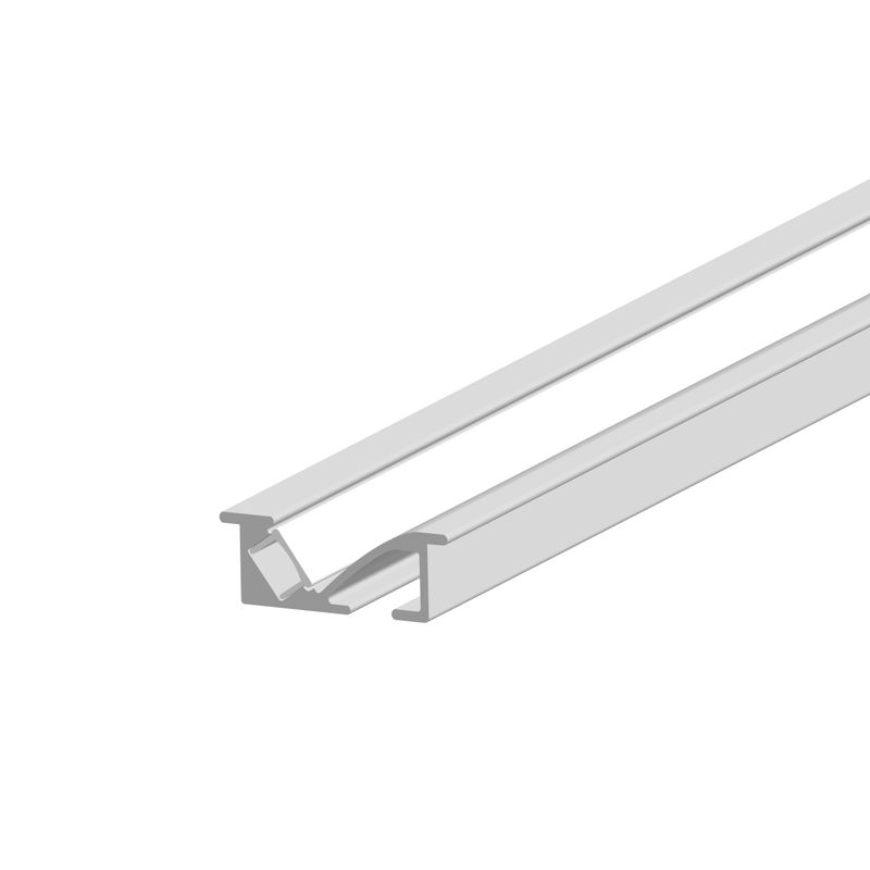 Recessed Anodized Aluminum Profile for Furniture, White Milky Cover, 8.20ft 0.92x0.35in
