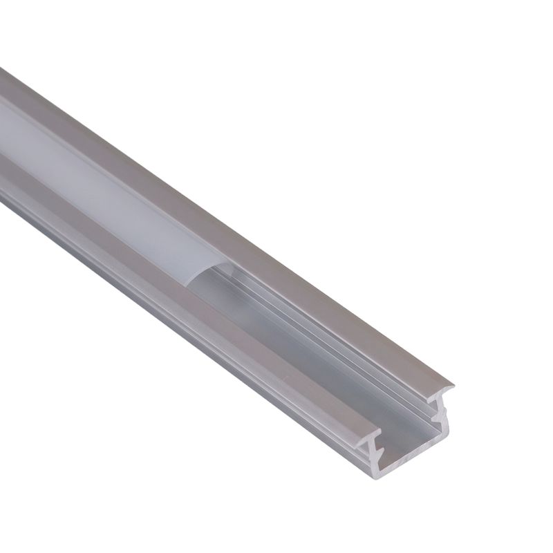 Aluminum Profile, Anodized, Recessed, 0.66x0.3in, White Milky Cover, 8.20ft