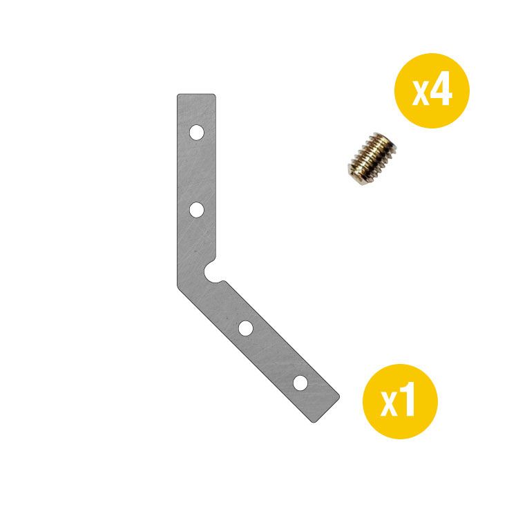 L-Shape Plate Connector for Aluminum Profiles, 135 degrees